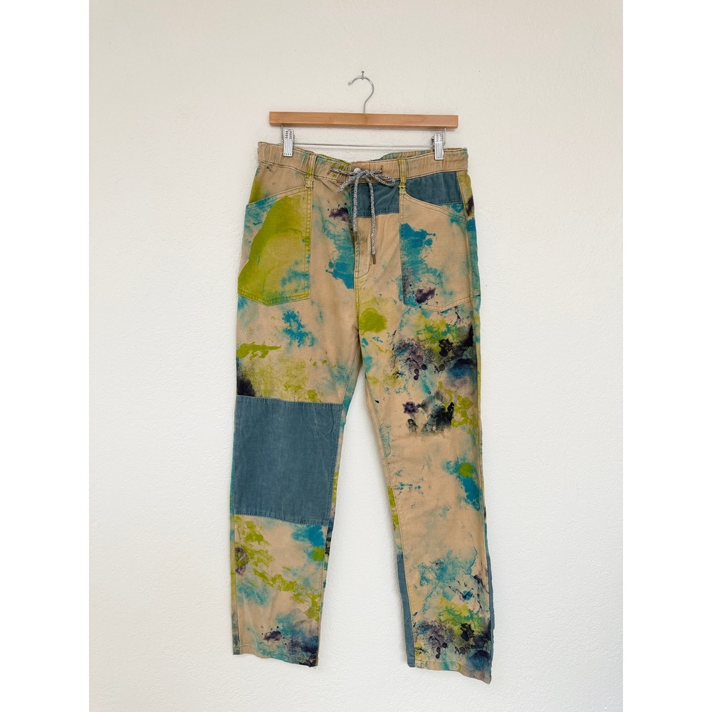 Pilcro Anthro Patchwork Tie Dye Ink Blot Pants Art Work Pants Size M